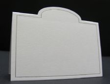 Place Card Silver Oval Cut, White
