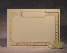 Gold Smoke Heading Border Flat Card, White, Wide-Nine, 100lb