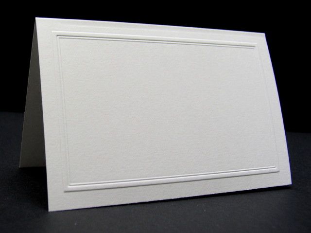 JAM Paper White  Place Cards Embossed border 2 x 4 1/4" 100 per Pack BB48/22 