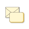 Round & Gilded Edge Flat Card, Nature-White, Reply, Cypress, 260lb, +Envelope